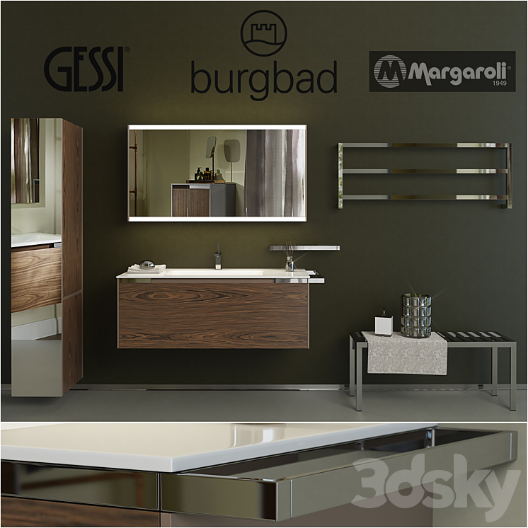 Furniture plumbing and decoration in the bathroom – Burgbad – Yso 3DS Max - thumbnail 1