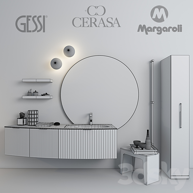 Furniture plumbing and decoration in the bathroom – Cerasa – Maori 3DS Max Model - thumbnail 3