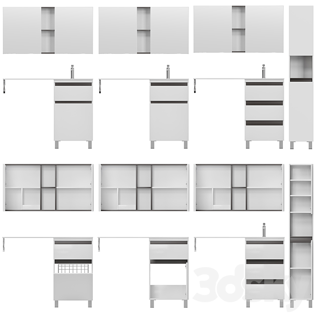 Furniture set Dolomite Ergonomics 50 and Pencil case 3DS Max Model - thumbnail 2