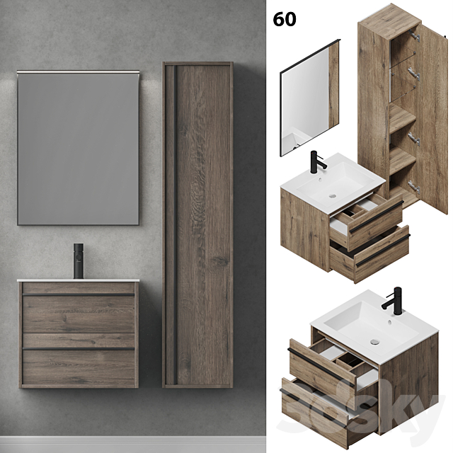 Furniture set Lino 60_70_80_90 and Pencil case 3DS Max Model - thumbnail 2