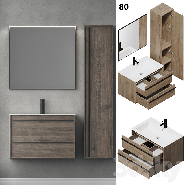 Furniture set Lino 60_70_80_90 and Pencil case 3DS Max Model - thumbnail 4