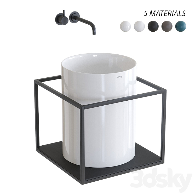 GALASSIA Core Countertop Ceramic Washbasin Set 2 3DS Max - thumbnail 1