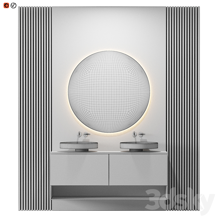 Gray Terrazzo Bathroom 3DS Max - thumbnail 2