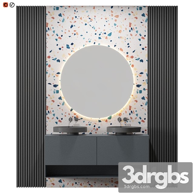 Gray terrazzo bathroom - thumbnail 1