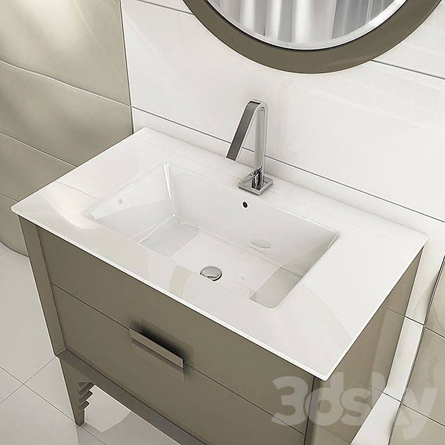 Grespania “Gallery” wash basin and Grespania Danubio ceramics 3DS Max Model - thumbnail 2