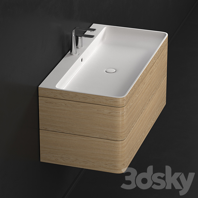 HAPPY D.2 PLUS Vanity unit By Duravit 3ds Max - thumbnail 2