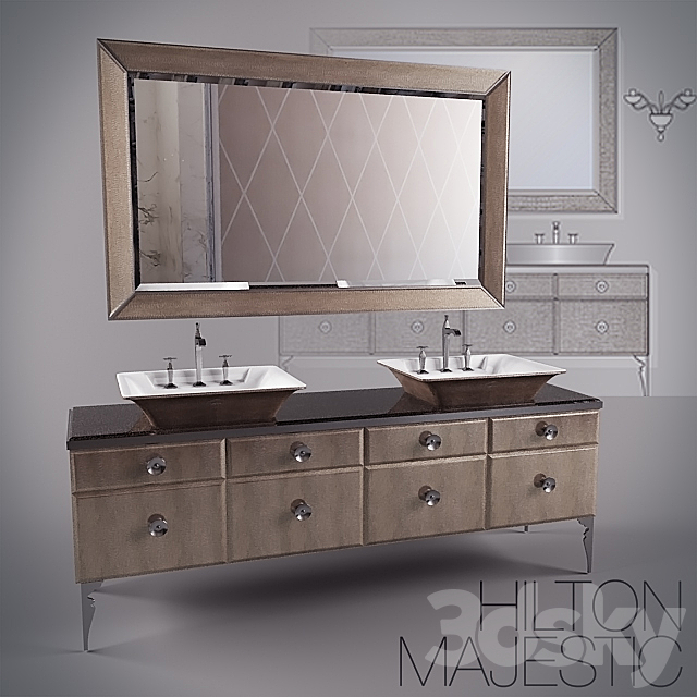 HILTON MAJESTIC vanity for bathroom 3ds Max - thumbnail 1