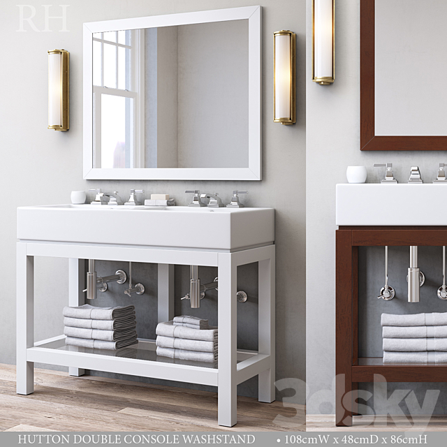 HUTTON DOUBLE CONSOLE WASHSTAND 3ds Max - thumbnail 1