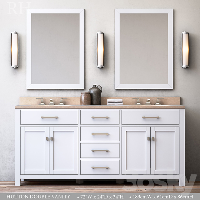 HUTTON DOUBLE VANITY 3DS Max Model - thumbnail 2