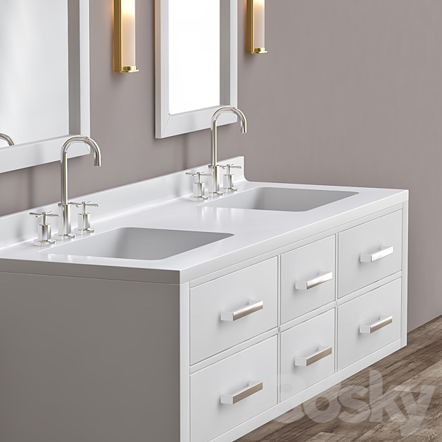 Hutton Floating Vanity Bath Collection – RH 3ds Max - thumbnail 3