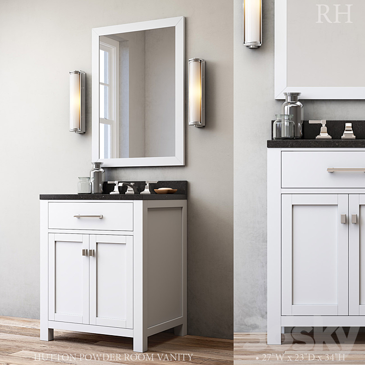 HUTTON POWDER ROOM VANITY 3DS Max - thumbnail 1