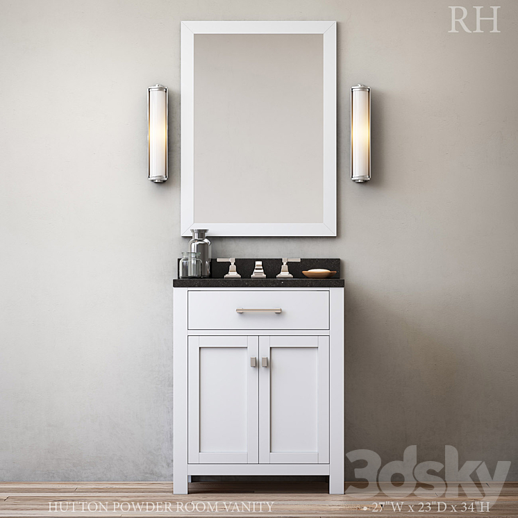 HUTTON POWDER ROOM VANITY 3DS Max - thumbnail 2