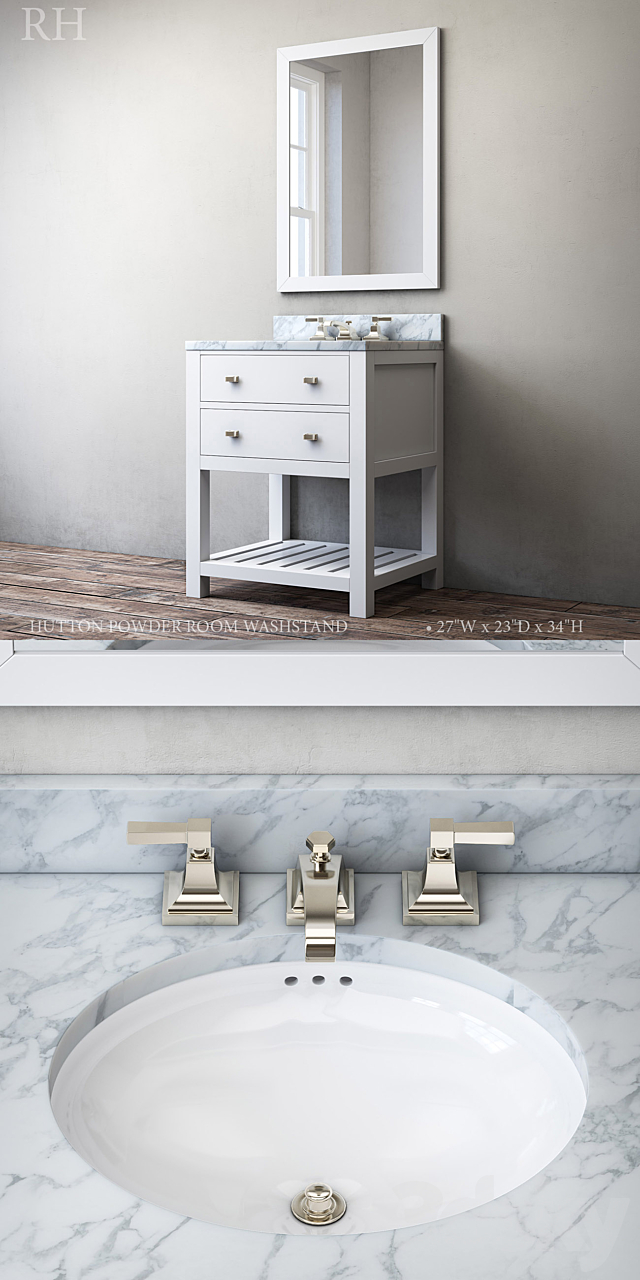 HUTTON POWDER ROOM WASHSTAND 3ds Max - thumbnail 2