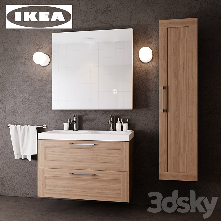 Ikea bathroom furniture set 3DS Max - thumbnail 1