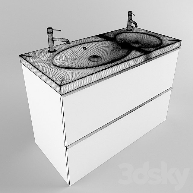 IKEA BREDVIKEN double sinks 3ds Max - thumbnail 2