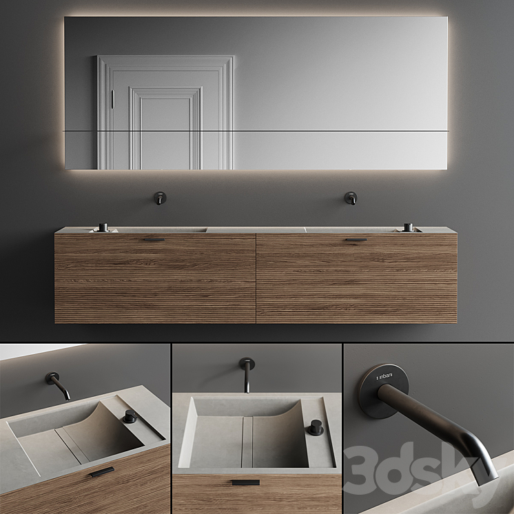 Inbani Grate 03 Vanity Unit Set 4 3DS Max - thumbnail 1