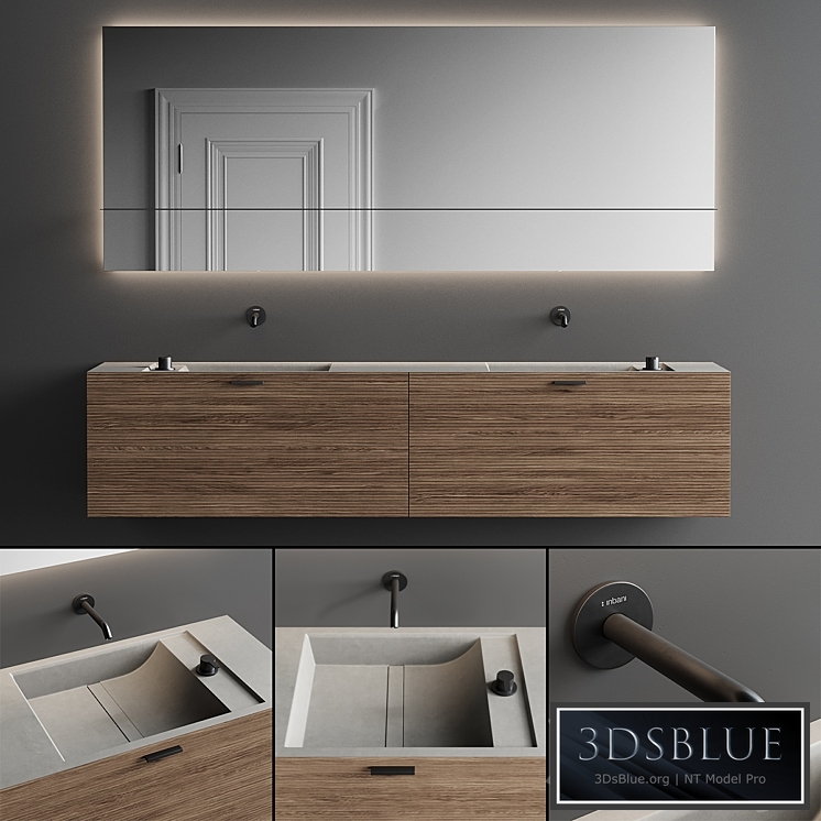 Inbani Grate 03 Vanity Unit Set 4 3DS Max - thumbnail 3