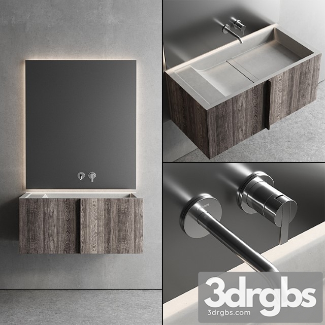 Inbani Paral Vanity Unit Set 3 3dsmax Download - thumbnail 1