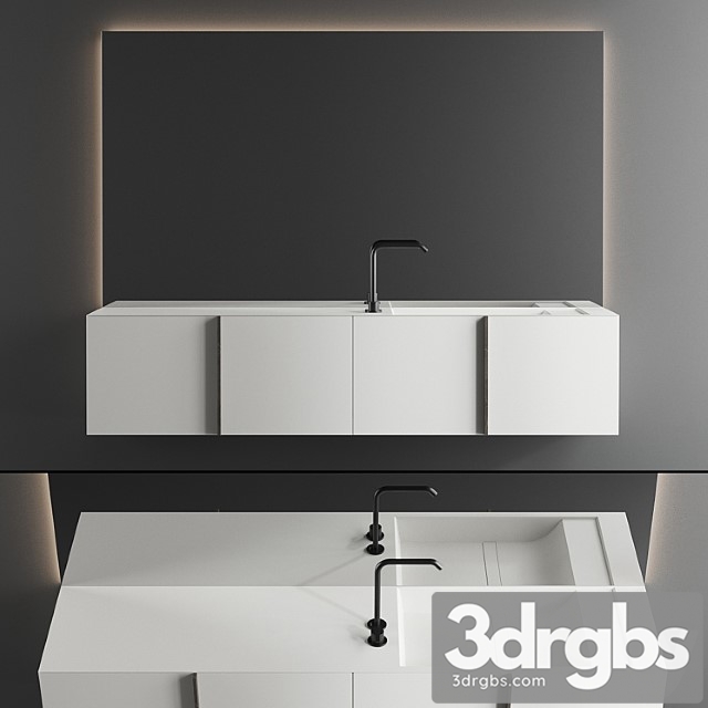 Inbani Paral Vanity Unit Set 4 3dsmax Download - thumbnail 1