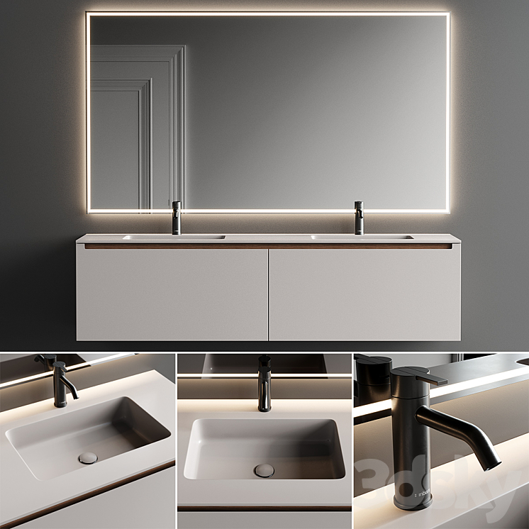 Inbani Strato H Vanity Unit Set 1 3DS Max - thumbnail 1