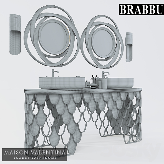 Koi Double Washbasin 3ds Max - thumbnail 3