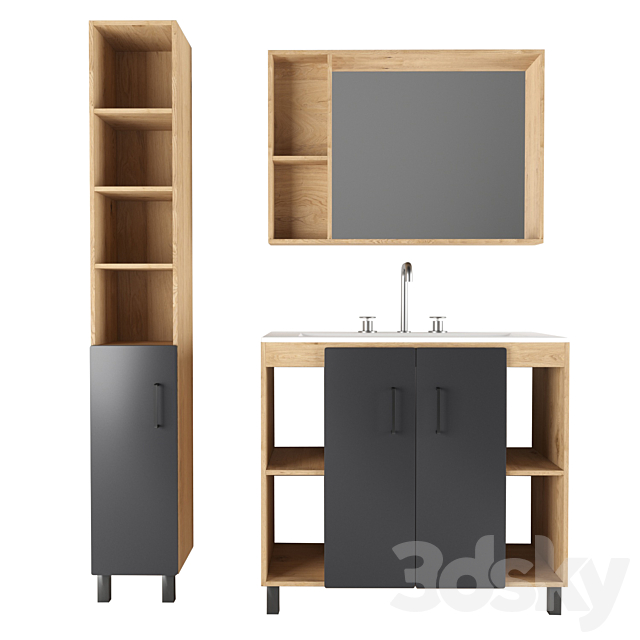 Loft bathroom furniture 3ds Max - thumbnail 1