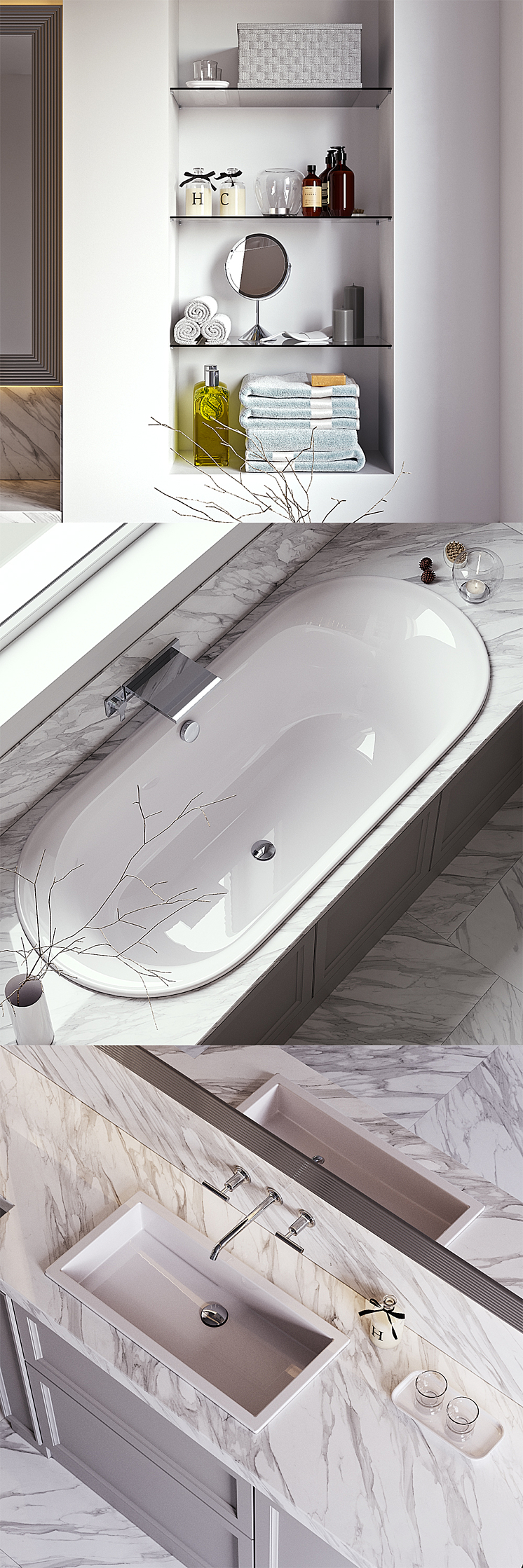 L'ORIGINE Aeterna Bathroom set (vray GGX corona PBR) 3DS Max - thumbnail 2