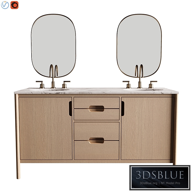 Manzanita 60 Double Sink Vanity 3DS Max - thumbnail 3