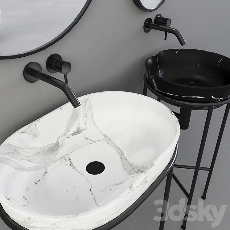 Marble washbasin Globo 3DS Max - thumbnail 2