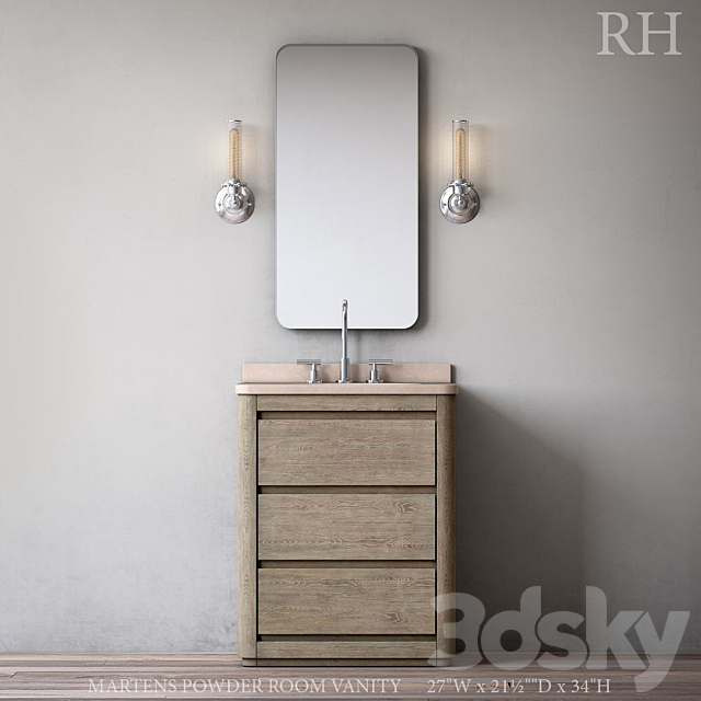 MARTENS POWDER ROOM VANITY 3ds Max - thumbnail 2