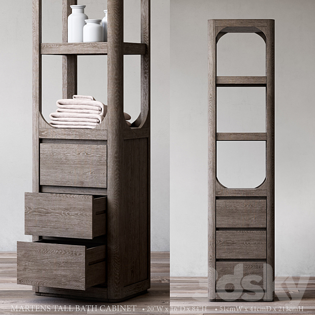 MARTENS TALL BATH CABINET 3DS Max Model - thumbnail 2