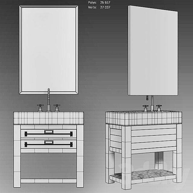 MERCANTILE CONSOLE WASHSTAND 3DS Max Model - thumbnail 3