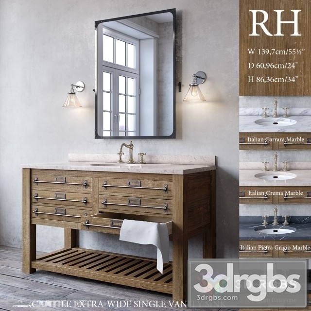 Mercantile Extra Wide Single Vanity Sink 3dsmax Download - thumbnail 1