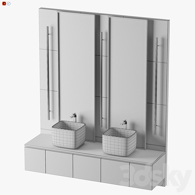 Mid-Century Bathroom 3DS Max Model - thumbnail 5