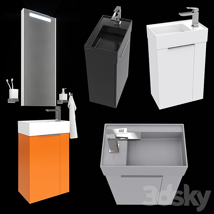 Mini-washbasin Laufen Kartell 815334 (815335). 3DS Max - thumbnail 1