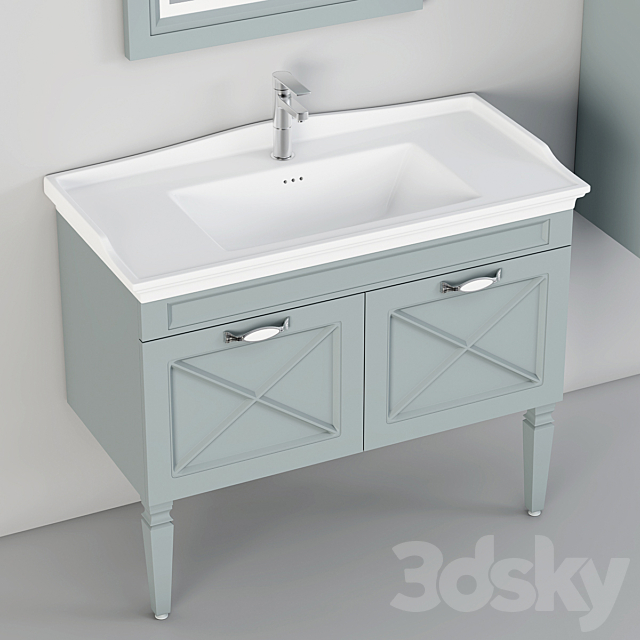 Modern Bathroom Cabinet | No. 064 3DS Max Model - thumbnail 2