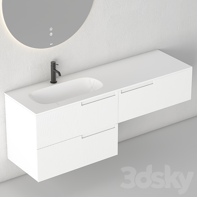 Modern Bathroom Cabinet | No. 072- Fiora Snergy Serie 2 3DS Max Model - thumbnail 2