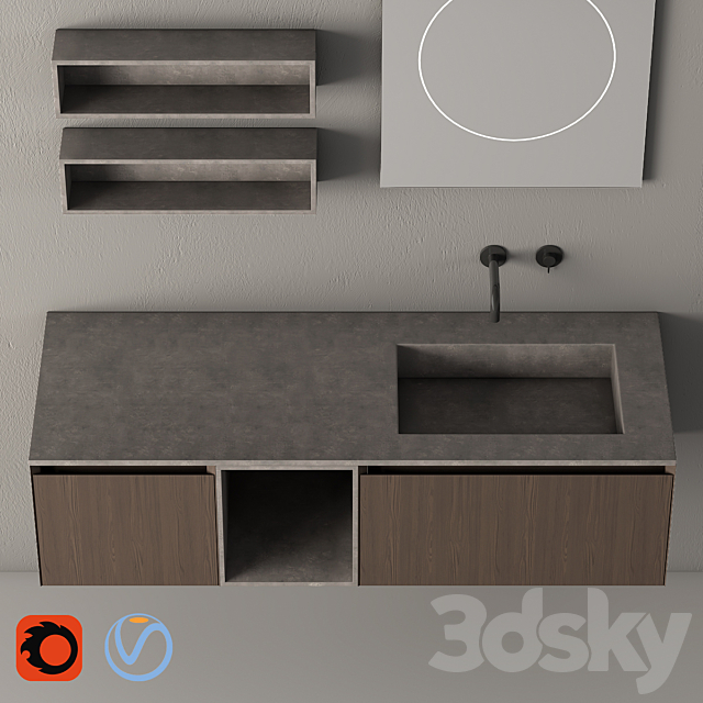 Modern Bathroom Cabinet | No. 085 | Rexa design 3DS Max Model - thumbnail 2