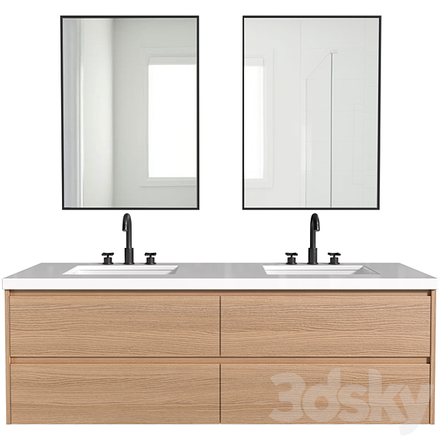 Modern Bathroom Furniture.Washbasin Cabinet With Built-in Basin 3DS Max Model - thumbnail 2