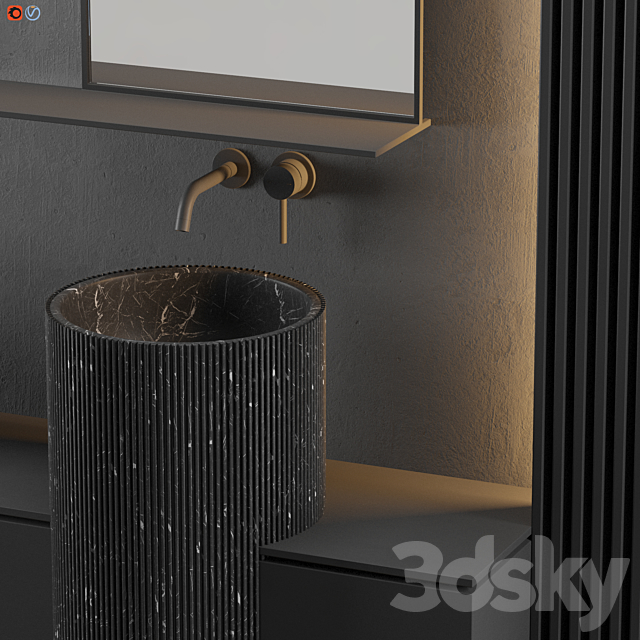 MODERN – Gray Bathroom 03 3ds Max - thumbnail 3