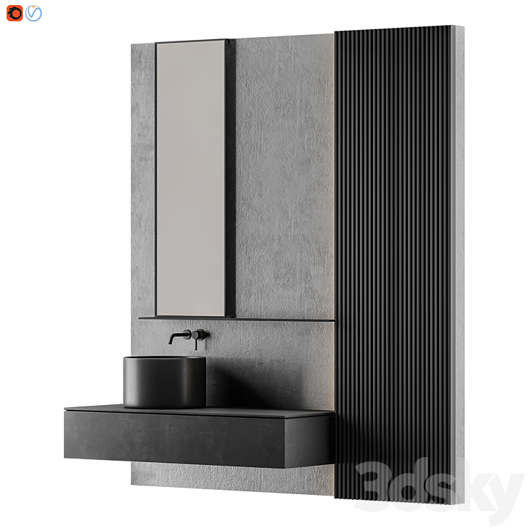 MODERN – Gray Bathroom 3DS Max - thumbnail 2