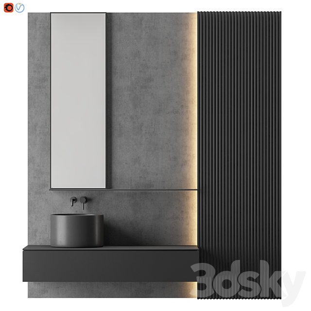 MODERN – Gray Bathroom 3DS Max Model - thumbnail 1