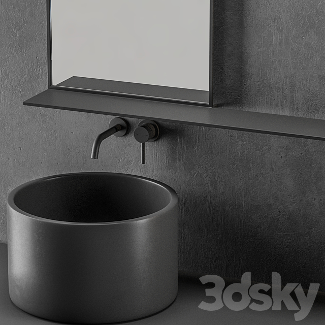 MODERN – Gray Bathroom 3DS Max Model - thumbnail 3