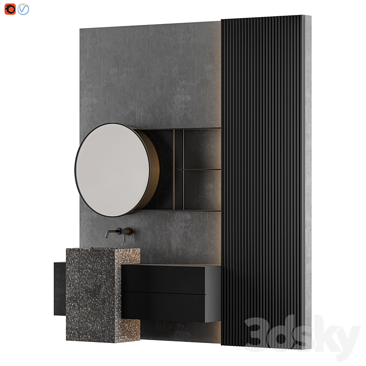 MODERN – Gray Bathroom_02 3DS Max - thumbnail 2