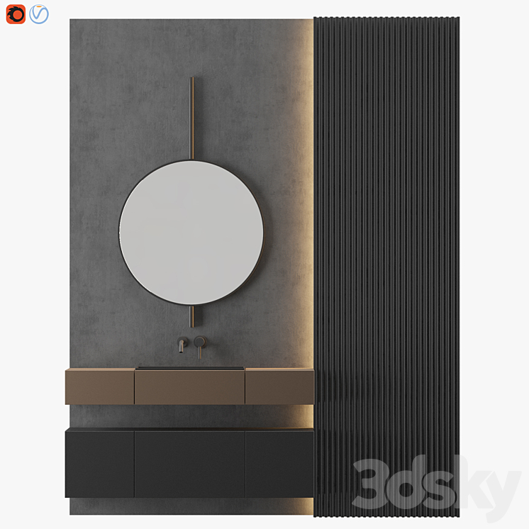 MODERN – Gray Bathroom_04 3DS Max - thumbnail 1