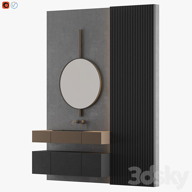 MODERN – Gray Bathroom_04 3DS Max - thumbnail 2