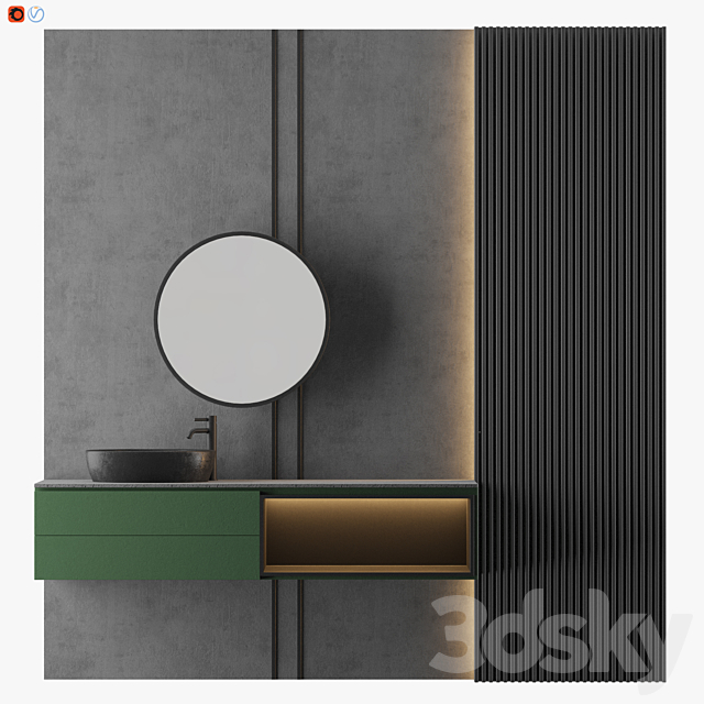 MODERN – Gray Bathroom_11 3ds Max - thumbnail 1