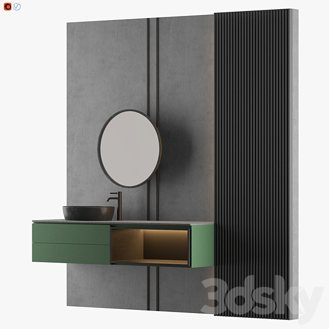 MODERN – Gray Bathroom_11 3ds Max - thumbnail 2