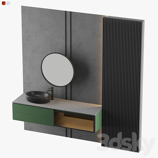 MODERN – Gray Bathroom_11 3ds Max - thumbnail 3