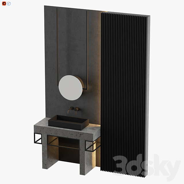 MODERN – Gray Bathroom_19 3DS Max Model - thumbnail 3